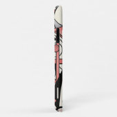 Roze Zalm Pinguïn Kunst in Geometrie Retro Pastel Case-Mate iPhone Case (Achterkant/rechts)