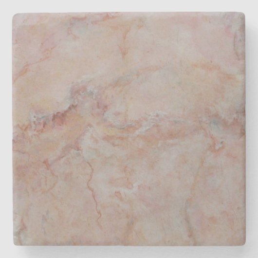 Roze zalmkoraal marmer Stone Finish Stenen Onderzetter (Voorkant)