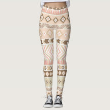 Roze Zand Beige Tribal Aztec Stripe Legging
