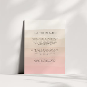 Roze zand   Details van de bruiloft Informatiekaartje