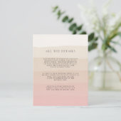 Roze zand | Details van de bruiloft Informatiekaartje (Staand voorkant)