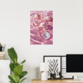 Roze zand en schelpen Mermaidcore esthetiek Poster (Thuiskantoor)