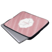 Roze zand rimpels, speciaal voor laptops ontworpen laptop sleeve (Voorkant onderkant)