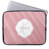 Roze zand rimpels, speciaal voor laptops ontworpen laptop sleeve (Voorkant)