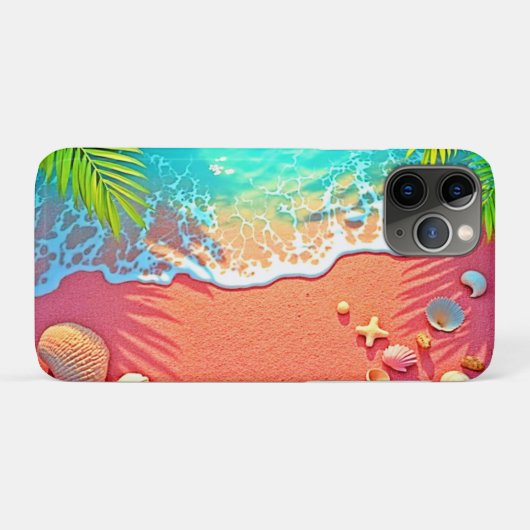 Roze Zand Strand Paradijs Design Case-Mate iPhone Case (Achterkant (horizontaal))