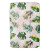 Roze Zand Tropische bladeren Badmat (Voorkant Verticaal)