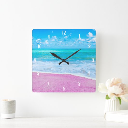 Roze zandbak vierkante klok (Huis)