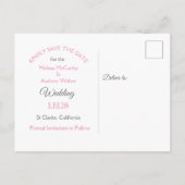 Roze Zanddoller Thema Trouw Save the Date Aankondigingskaart (Achterkant)