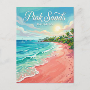 Roze Zanden Strand Bahama's Briefkaart