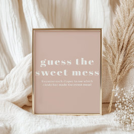 Roze zandsteen typografie baby gok zoete rommel poster