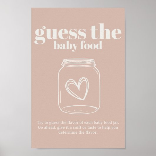 Roze zandsteen typografie Baby Guess Baby Food Poster (Voorkant)