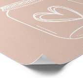 Roze zandsteen typografie baby ouder tip jar poster (Hoek)