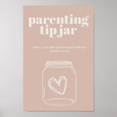 Roze zandsteen typografie baby ouder tip jar poster (Voorkant)