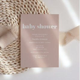 Roze zandsteen typografie baby shower kaart