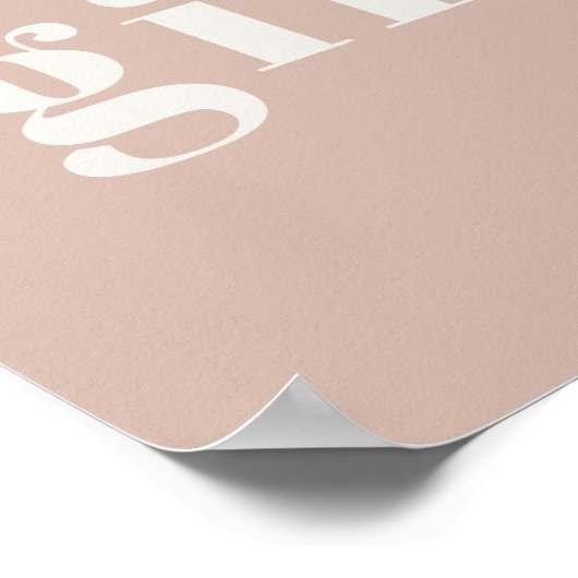 Roze Zandsteen Typografie Baby shower Kaarten Gesc Poster (Hoek)