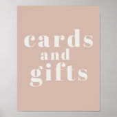 Roze Zandsteen Typografie Baby shower Kaarten Gesc Poster (Voorkant)