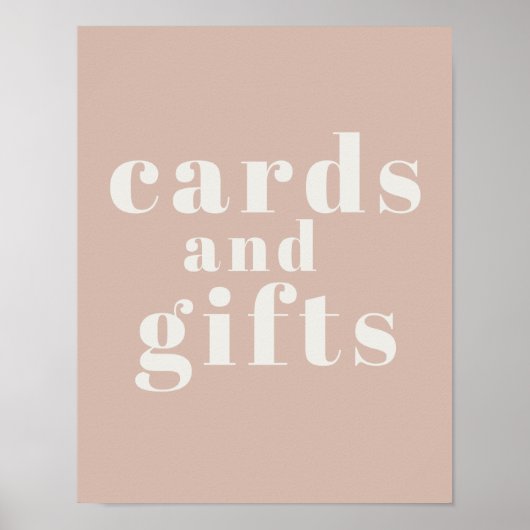 Roze Zandsteen Typografie Baby shower Kaarten Gesc Poster (Voorkant)