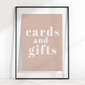 Roze Zandsteen Typografie Baby shower Kaarten Gesc Poster