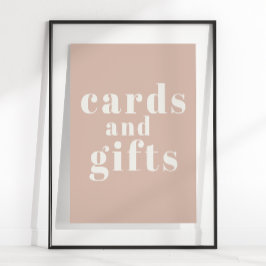 Roze Zandsteen Typografie Baby shower Kaarten Gesc Poster