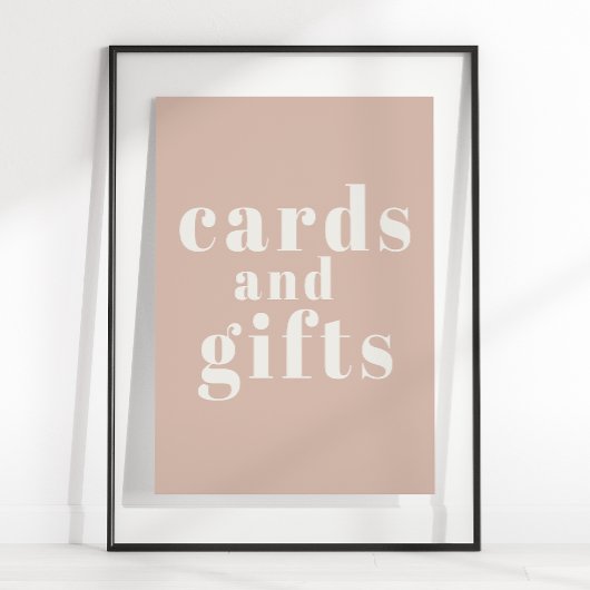 Roze Zandsteen Typografie Baby shower Kaarten Gesc Poster