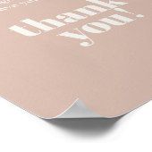Roze zandsteen typografie baby shower luier poster (Hoek)