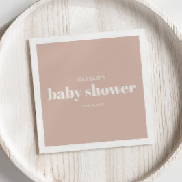 Roze zandsteen typografie baby shower servet