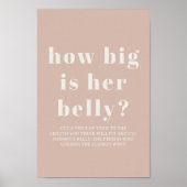 Roze zandsteen typografie baby shower spel poster (Voorkant)