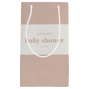 Roze zandsteen typografie cadeautje voor baby show klein cadeauzakje