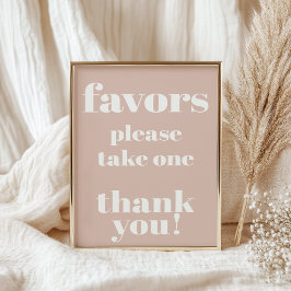 Roze zandsteen typografie cadeautjes voor babyfees poster