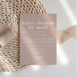 Roze zandsteen typografie per post baby shower kaart