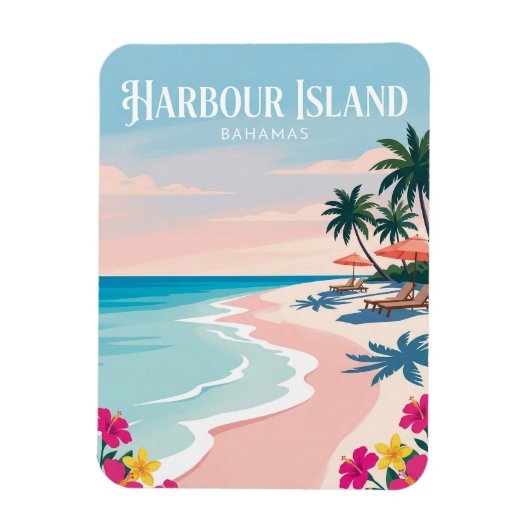 Roze Zandstrand Bahama's Magneet (Verticaal)