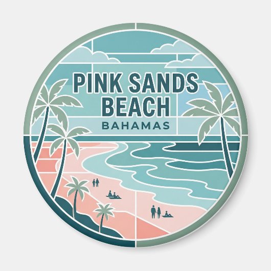 Roze Zandstrand Bahama's Magneet (Voorkant)