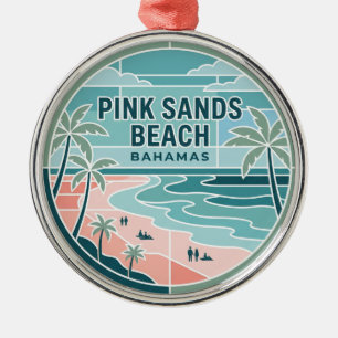 Roze Zandstrand Bahama's Metalen Ornament