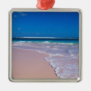 Roze zandstrand bij Conch Bay, Cat Island, Metalen Ornament