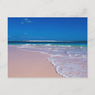 Roze zandstrand op Conch Bay, Cat Island Briefkaart
