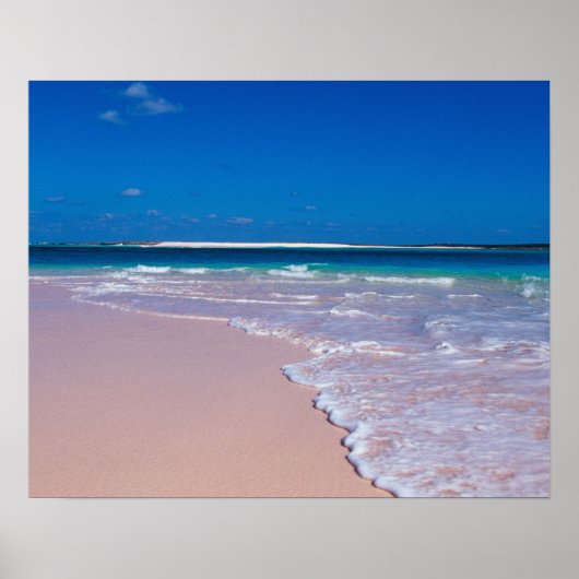 Roze zandstrand op Conch Bay, Cat Island Poster (Voorkant)