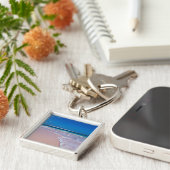 Roze zandstrand op Conch Bay, Cat Island Sleutelhanger (Zijkant)