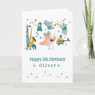 Roze zangvogel met dierenband kaart