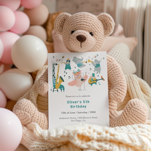 Roze zangvogel met dierenband kaart