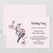 Roze zangvogels op een boomtak Verjaardag Kaart (Voorkant / Achterkant)