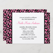 Roze zassy Leopard print Birthday Kaart (Voorkant / Achterkant)