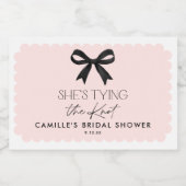 Roze Ze bindt de knoop door Sparkling Wijnetiket (Enkel label)