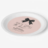 Roze Ze bindt de knoop strik bruiloft Papieren Bordje (Gekanteld)