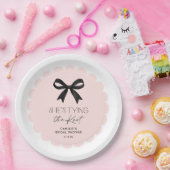 Roze Ze bindt de knoop trouwdouche Papieren Bordje (Feest)