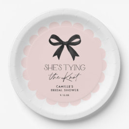 Roze Ze bindt de knoop trouwdouche Papieren Bordje