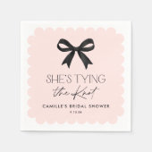 Roze Ze bindt het Know Vrijgezellenfeest Servet (Voorkant)