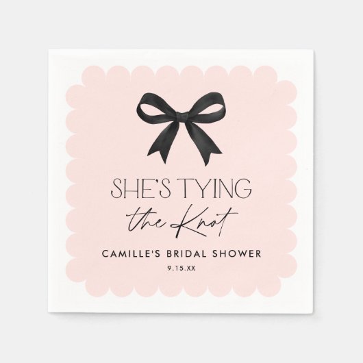 Roze Ze bindt het Know Vrijgezellenfeest Servet (Voorkant)