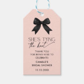 Roze Ze bindt het Vrijgezellenfeest van de Knoopbo Cadeaulabel (Voorkant)