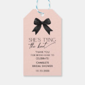 Roze Ze bindt het Vrijgezellenfeest van de Knoopbo Cadeaulabel (Achterkant)