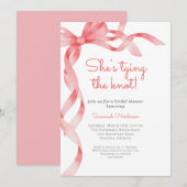 Roze Ze is de knoop Vrijgezellenfeest binden Kaart (Voorkant / Achterkant)